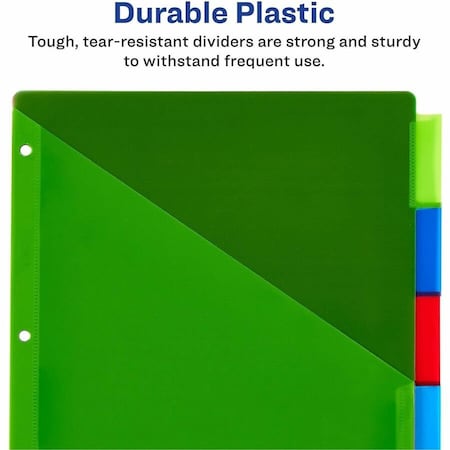 Avery Dennison Divider, Plastic Pocket, 5Tb, Assorted, PK5 11902