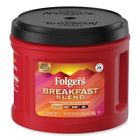 Folgers Coffee, Breakfast Blend, 22.6 oz Canister SMU30440