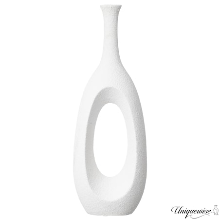Uniquewise 30-Inch Frosted White Fiberglass Tall Floor Vase - Decorative Vase for Modern Home Decor QI004677.S