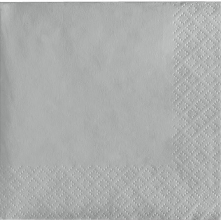 Touch Of Color Shimmering Silver Beverage Napkins, 5"x5", 600PK 803281B