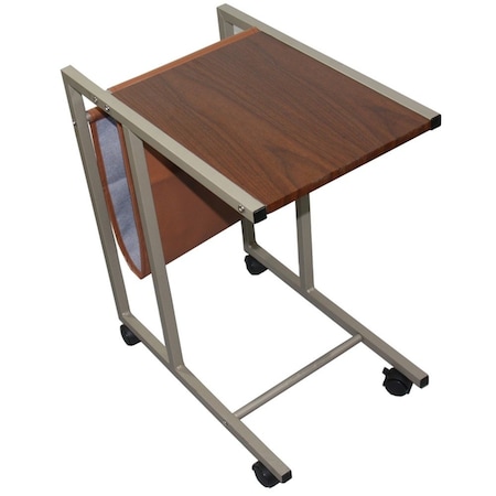 Homeroots 14" Brown and Silver Metal Writing Desk 469109