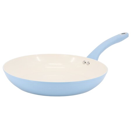 Martha Stewart Everyday Rexford 12 Inch Ceramic Nonstick Aluminum Frying Pan in Soft Blue 141011.01