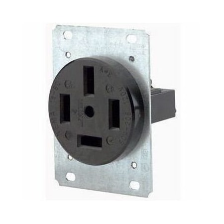 Leviton Straight Blade Receptacle, 18-60R, 60 A, 120/208V AC, 4 Pole, 4 Wire, Flush Mount, Non-Grounded 8360