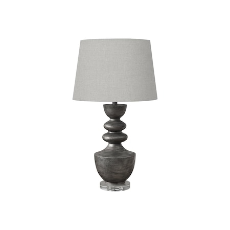 Monarch Specialties Lighting, 28"h, Table Lamp, Grey Resin, Grey Shade, Transitional I 9922