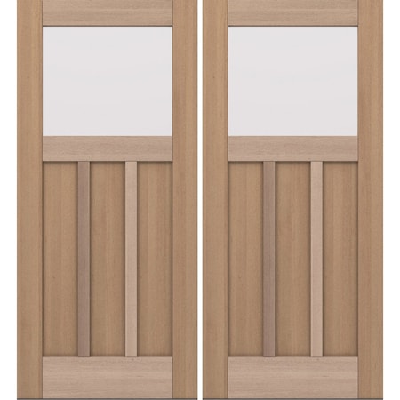 Doornmore CRF-P3G1, 74.5" x 82" ( 2x36" Door) Left Hand, Mahogany Top View Exterior Door CRF-P3G1-SW-3680_2_LI