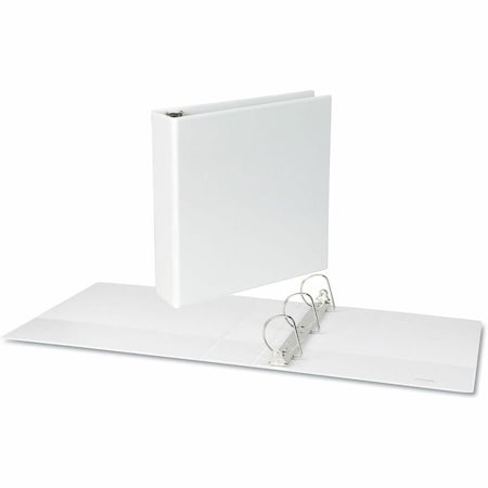 Universal Economy D-Ring Vinyl View Binder, 2" Capacity, White UNV20746***