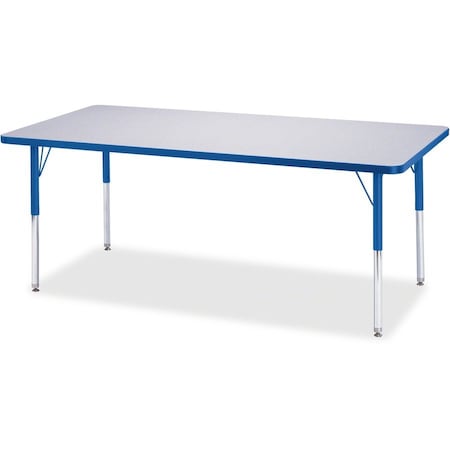 Jonti-Craft Berries Rectangle Activity Table, 30 in. x 72 in., E-height, Freckled Gray/Blue/Gray 6413JCE003