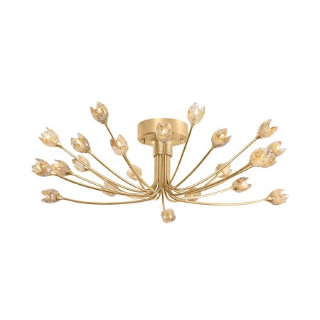 Hudson Valley Lighting Falkirk 30 in. Semi Flush Vintage Gold Leaf 5422-VGL