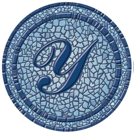 Auto Usa 29 in. dia. Monogram Mosaic Poolsaic Mat- Y AU1118646