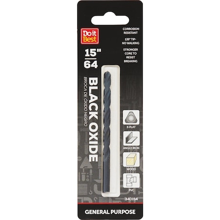 Do It Best 15/64'' Black Oxide Drill Bit QJDIB-DB-027A