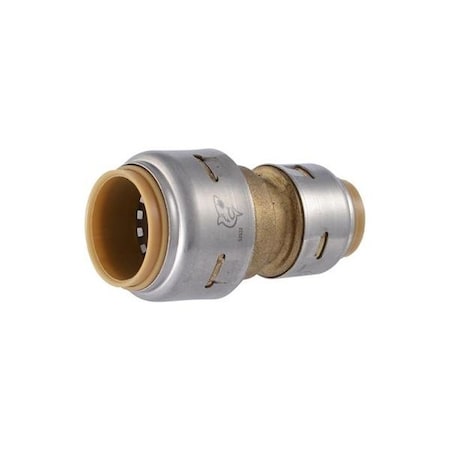 Sharkbite Max Reducing Pipe Coupling, 1/2 in PTC x 3/4 in PTC, Brass, 250 psi Pressure UR058A