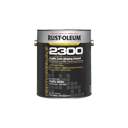 Rust-Oleum 1 Gal High Performance 2300 System Traffic Zone Striping Paint Flat White, 2PK 000002391402
