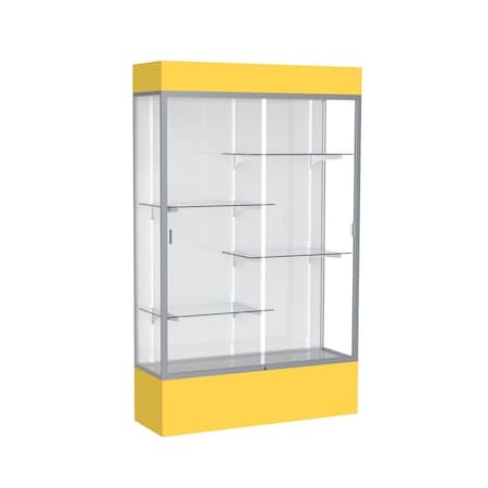 Ghent Lighted Floor Display Case 48x80x16, White 3174WB-SN-GR