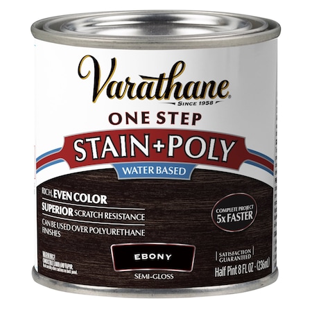 Varathane One Step Water-Based Wood Stain and Polyurethane, Provincial, 1/2 Pint 384359