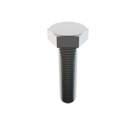 Zoro Select Not Graded, 1/4"-28 Hex Head Cap Screw, Plain Stainless Steel, 1 in L, 10 PK MS35308-308D