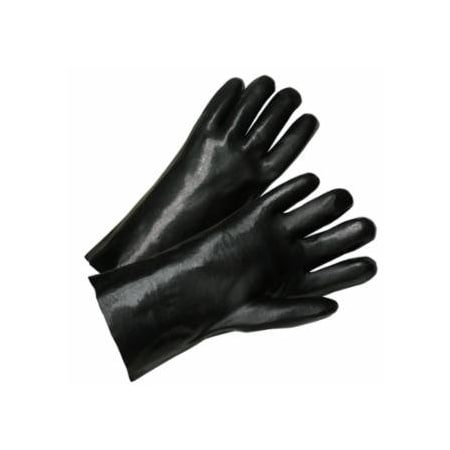 Anchor Brand PVC Coated Gloves, Standard Smooth Grip, Cotton-Knit Interlock Lining, 12 in, Large, Black, 12PK 101-7005