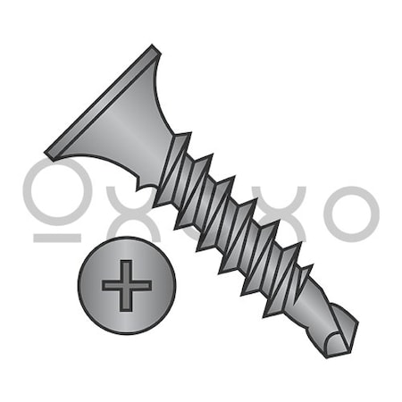 Oxoxo 12-14X4 Phillips Bugle Head Full Thread Self Drilling Drywall Screw Black Phosphate, 500PK 460349