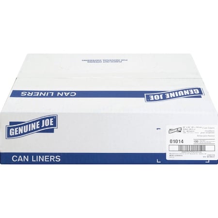Genuine Joe 60 gal Extra Large, 0.80 mil (20 Micron), Clear GJO01014