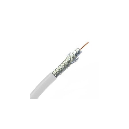 Cable Wholesale Bulk RG6 Coaxial Cable, White, 18 AWG, Solid Core, Pullbox, 1000 foot 10X4-091TH