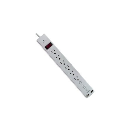 Cable Wholesale Power Strip, Surge, USB, 5-15R, 5-15P, 10 ft., White C2008