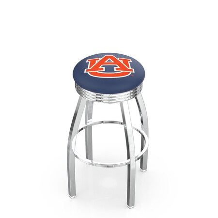 Holland Bar Stool Co 30" Chrome Auburn Swivel Bar Stool, Accent Ring L8C3C30Auburn
