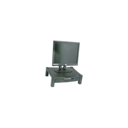 Kantek Adjustable Standard Monitor Stand with Drawer, Black KTKMS420