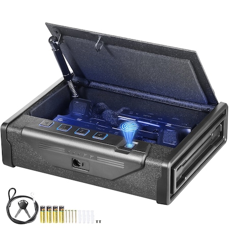 Vevor Gun Safe for Pistols Biometric Gun Safe with 3 Access Ways for 2 Pistols SS-SQH01