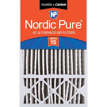 Nordic Pure 16x25x5 Plus Carbon Pleated Air Filter, High Capacity, MERV 15 16x25x5HM15+C-1