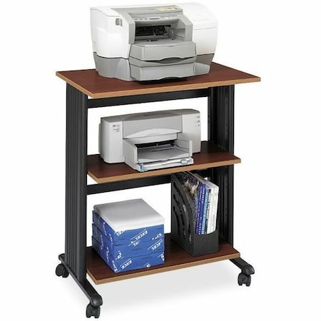 Safco Adj Printer Stand, 3 Level, Cherry/Blk 1881CY