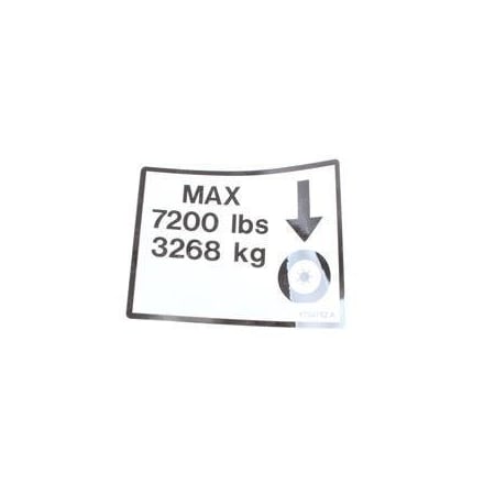 Jlg REPLACEMENT DECAL, MAX TIRE LOAD 7200# 1704752