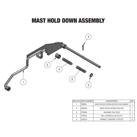 Sumner MAST HOLD DOWN WELDMENT 783041