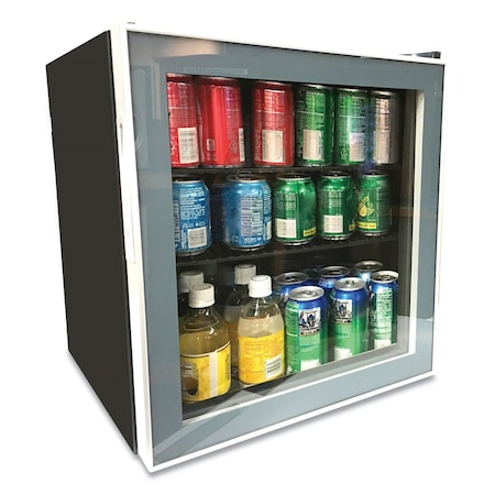 Avanti Refrigerator/Beverage Cooler, 1.6 Cu. Ft., 18.25 x 17.25 x 20, Black/Platinum Trim Glass Door ARBC17T2PG