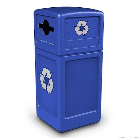 Commercial Zone Products Recycle42 Dome-Lid, Mixed Recycling, Blue 747304