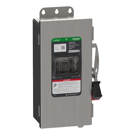 Schneider Electric Safety Switch, Nonfusible, 3PST, Three Phase, NEMA 4X, Indoor/Outdoor, 18-8 Stainless Steel VHU361DSGL