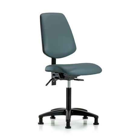 Blue Ridge Ergonomics Medium Bench Chair No Arms, 22" to 29" Height, Vinyl, Colonial Blue BR-VMBCH-MB-RG-T1-A0-NF-RG-8546