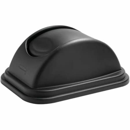 Rubbermaid Commercial Untouchable(R) 10 1/2 gal Wastebasket Lid, Swing Black, Resin, 1 Openings 11 1/2 in W/Dia FG306700BLA