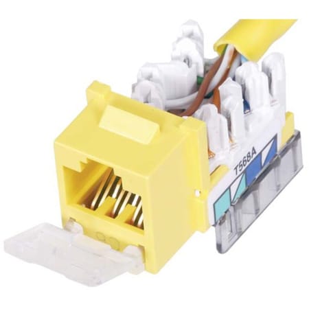 Hubbell Premise Wiring Hubbell Xcelerator Cat.5e Network Connector - 1 Pack - 1 x RJ-45 Network Female - Yellow HXJ5EY