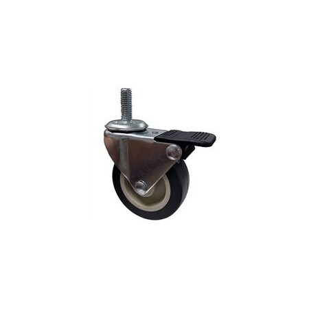 Nsf Approved 2-1/2'' Locking Stem Caster, Polyurethane Wheel, Threaded Stem 3/8''-16 x 1'', 100 lbs Cap HQ01HS2578PPU80-31