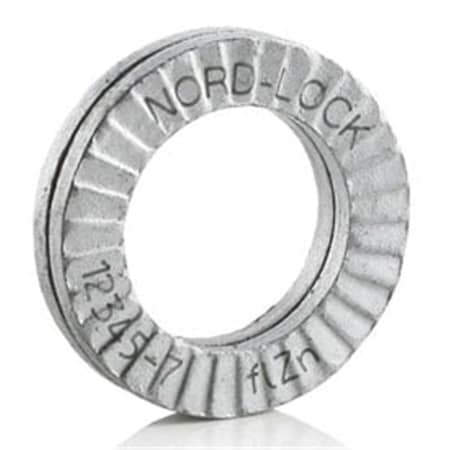 Nord-Lock Wedge Locking Washer, Carbon Steel - Zinc Flake Coated - M12 - Pack of 200 - Gray, 200PK B2083469