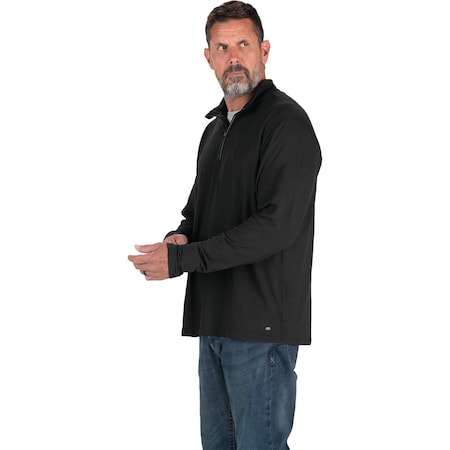Berne Mens Large Black Midweight UPF Quarter-Zip Shirt SH14BKR440