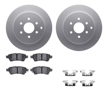 Dynamic Friction Co DFC GEOSPEC Coated Rotors with 5000 Brake Pads - Ceramic and Hardware 4512-67135