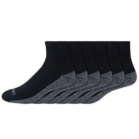 Dickies Quarter Sock, Assorted, 6 PK I11740-BLACK