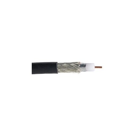 Cable Wholesale Plenum Serial Digital RG59 Coax Cable, Solid, 20AWG, Dual Shield, 4.5GHz, CMP, Black, Spool, 1000ft 11X3-5122NH