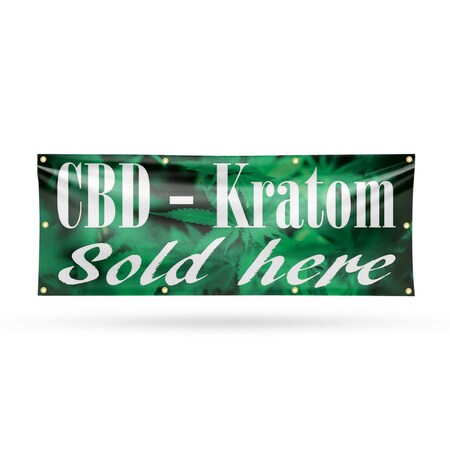Signmission CBD and Kratom Sold Here, 36 Inch x 96 Inch, Vinyl Banner B-96-30508