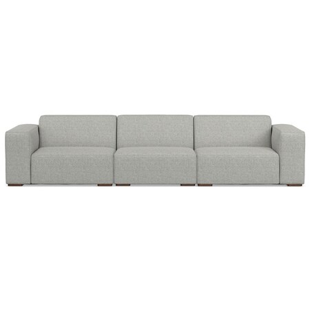 Homeroots 122" Gray Fabric Modular Sofa With Brown Legs 641011