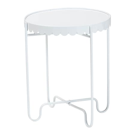 Baxton Studio Laverne Metal Accent Table, White 259-14293-ZORO