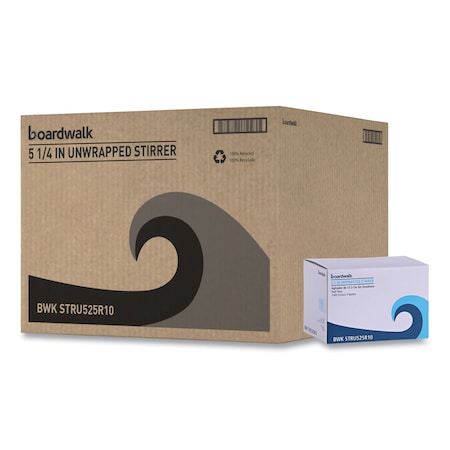 Boardwalk Single-Tube Stir-Straws, 5.25in, Polypropylene, Red, 10000PK BWKSTRU525R10