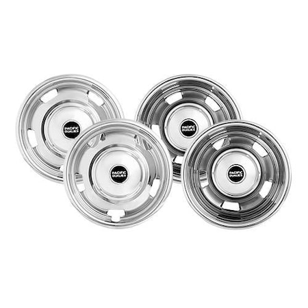 Pacific Dual Fits 17" - 8 Lug, 5 Vent Holes Wheel, Polished, Stainless Steel, Bolt-On 44-1708