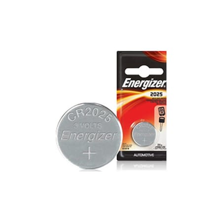 Energizer Coin Cell Battery, 3 V Battery, 170 mAh, CR2025 Battery, Lithium, Manganese Dioxide Stainless Steel ECR2025BP