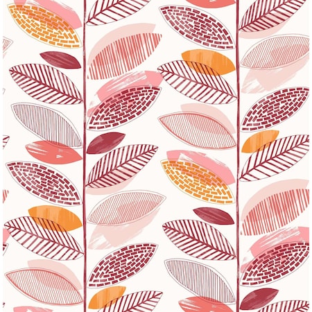 Brewster Nyssa Coral Leaves Wallpaper 2904-25684
